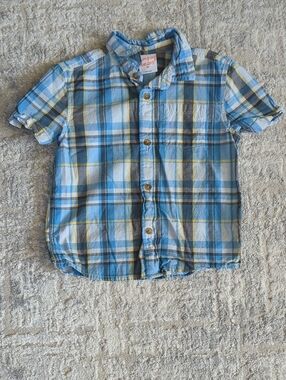 jumping beans Plaid Short-Sleeve Button-Down Shirt Size 5T
